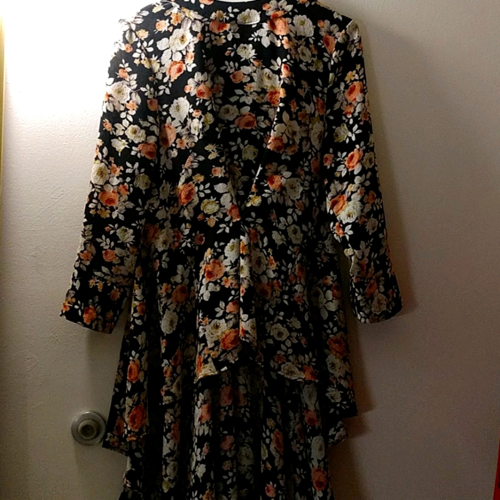 A beautiful floral women's high-low dress